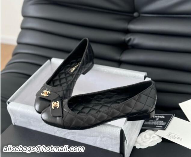 Best Price Chanel Ballet Flats in Calfskin & Lambskin G45879 Black 111924