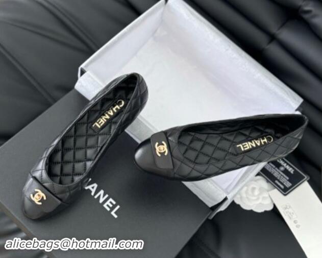 Best Price Chanel Ballet Flats in Calfskin & Lambskin G45879 Black 111924