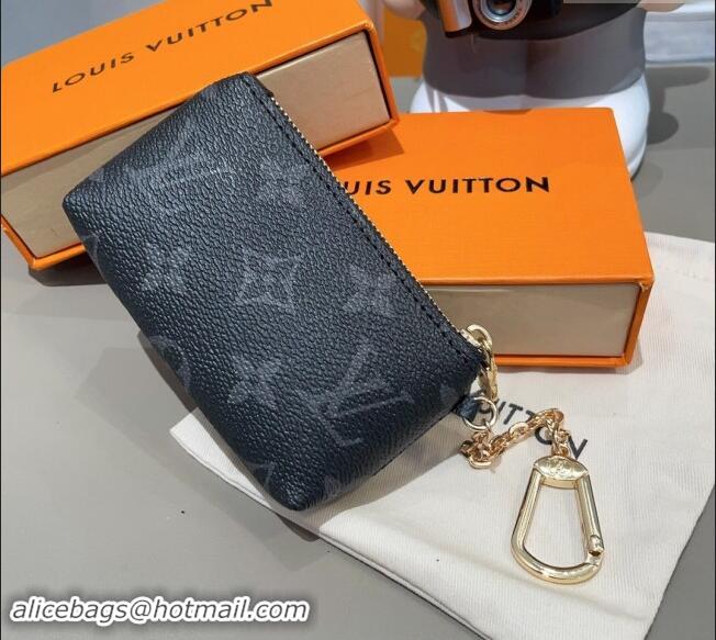 Good Quality Louis Vuitton Monogram Key Pouch 1129 Black 2024