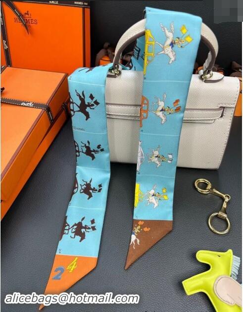 Buy Cheap Hermes Twilly Silk Bandeau Scarf 5x86cm 1128 Light Blue 2024