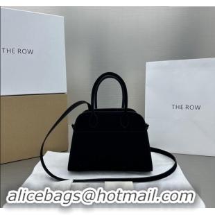 Inexpensive The Row Soft Margaux 10 Bag in Suede 1831 Black 2023