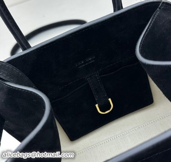 Inexpensive The Row Soft Margaux 10 Bag in Suede 1831 Black 2023