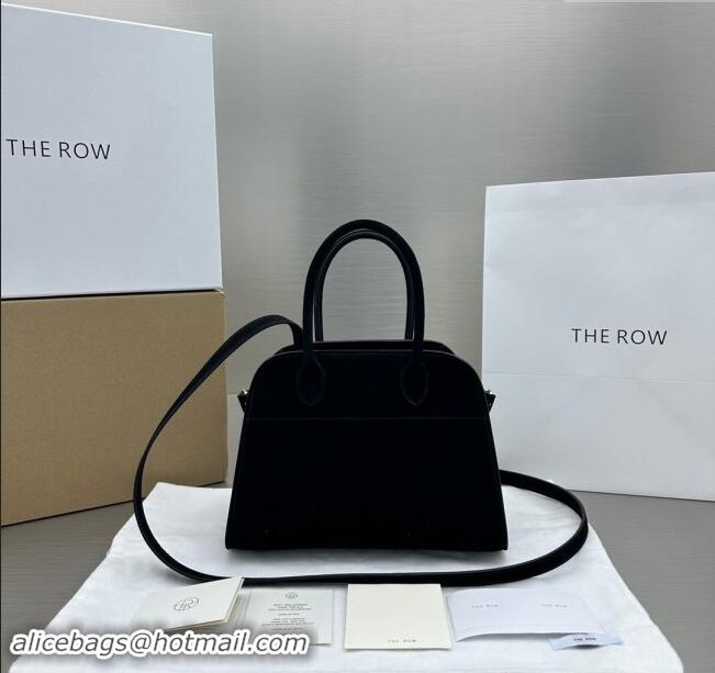 Inexpensive The Row Soft Margaux 10 Bag in Suede 1831 Black 2023