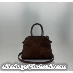 Good Discount The Row Soft Margaux 10 Bag in Suede 1831 Dark Brown 2023