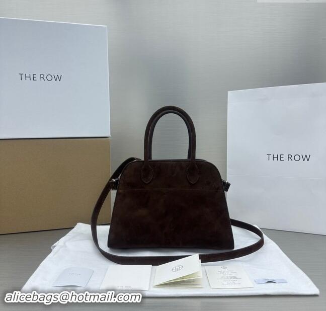 Good Discount The Row Soft Margaux 10 Bag in Suede 1831 Dark Brown 2023