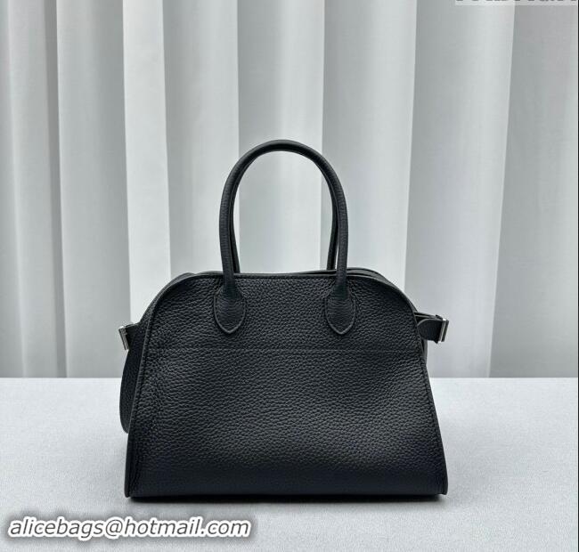 Best Quality The Row Soft Margaux 10 Bag in Grained Leather 1831 Black 2023