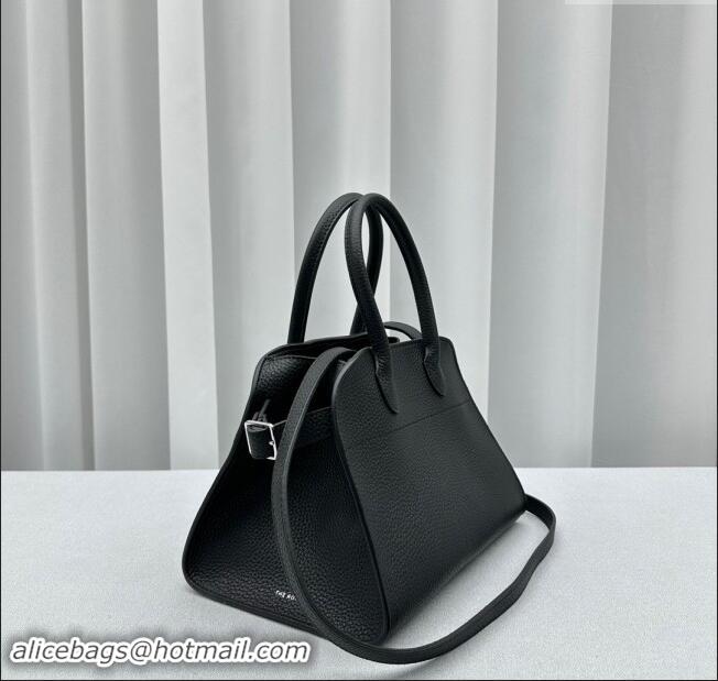 Best Quality The Row Soft Margaux 10 Bag in Grained Leather 1831 Black 2023