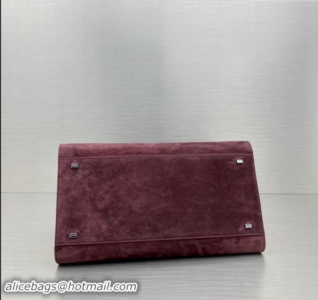 New Fashion The Row Soft Margaux 15 Bag in Suede 1831 Dark Purple 2023