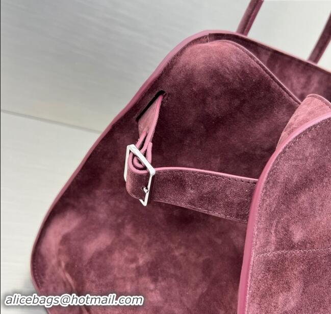 New Fashion The Row Soft Margaux 15 Bag in Suede 1831 Dark Purple 2023