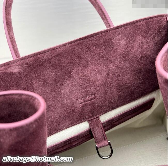 New Fashion The Row Soft Margaux 15 Bag in Suede 1831 Dark Purple 2023