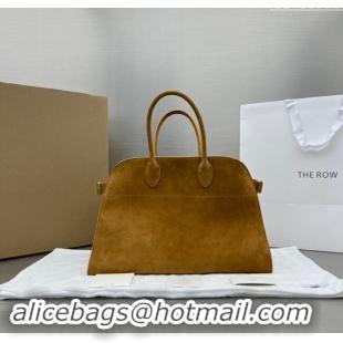 Buy Fashionable The Row Soft Margaux 15 Bag in Suede Saddle 1831 Brown 2023