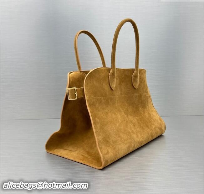 Buy Fashionable The Row Soft Margaux 15 Bag in Suede Saddle 1831 Brown 2023