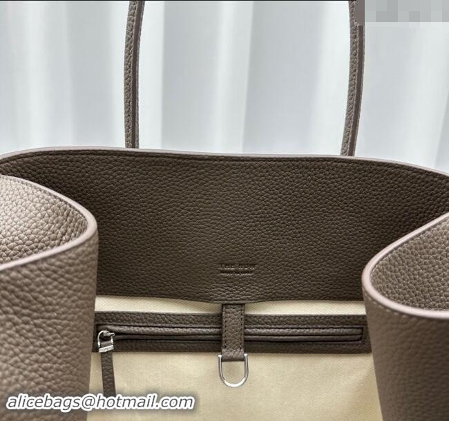 Top Quality The Row Margaux 17 Large Tote Bag in Grained Leather 1831 Elephant Grey 2024