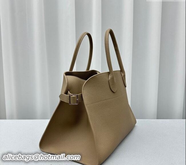 Grade Quality The Row Margaux 17 Large Tote Bag in Grained Leather 1831 Beige 2024