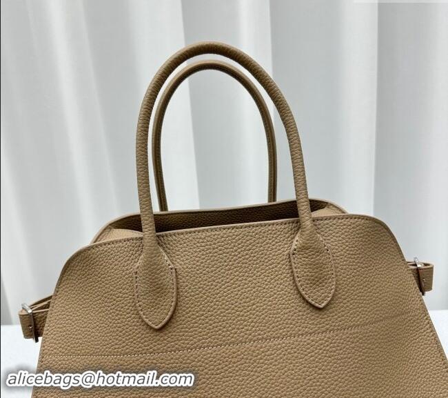 Grade Quality The Row Margaux 17 Large Tote Bag in Grained Leather 1831 Beige 2024