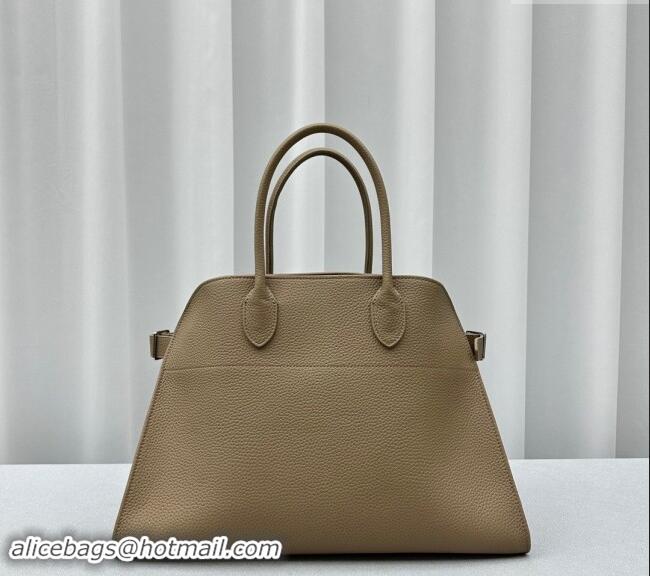 Grade Quality The Row Margaux 17 Large Tote Bag in Grained Leather 1831 Beige 2024