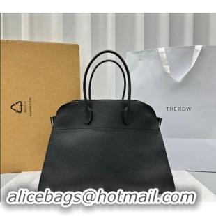 Popular Style The Row Margaux 17 Large Tote Bag in Grained Leather 1831 Black 2024