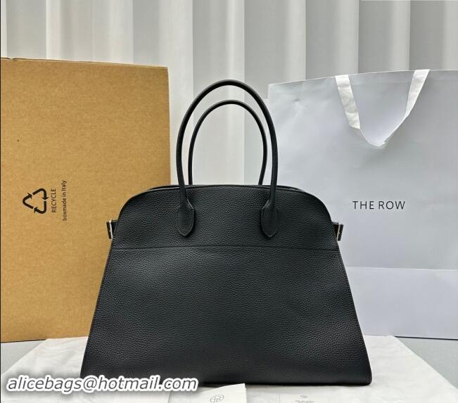 Popular Style The Row Margaux 17 Large Tote Bag in Grained Leather 1831 Black 2024