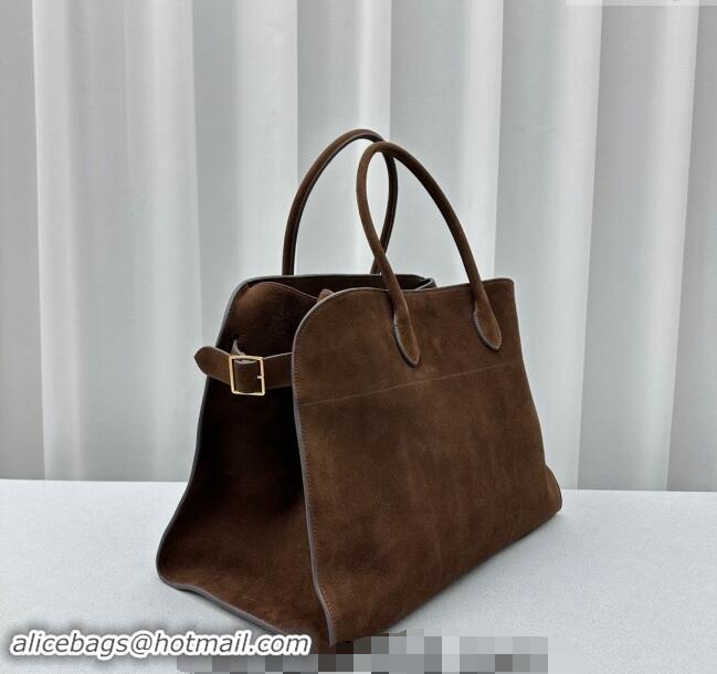 Discount Design The Row Margaux 17 Large Tote Bag in Suede 1831 Brown 2024