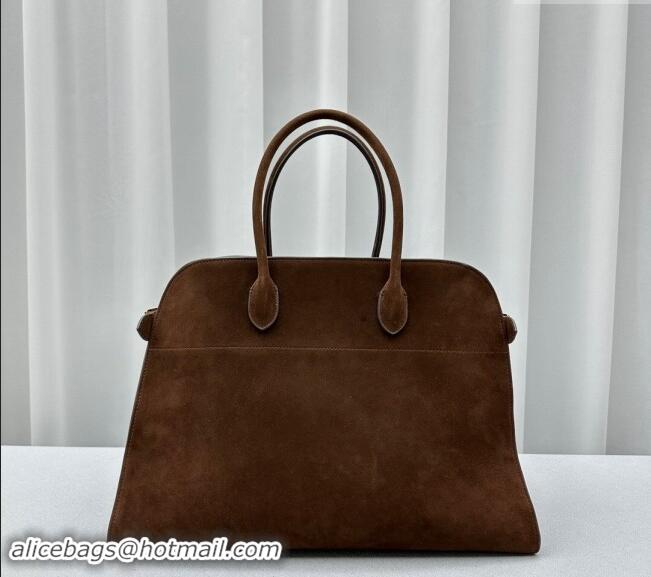 Discount Design The Row Margaux 17 Large Tote Bag in Suede 1831 Brown 2024