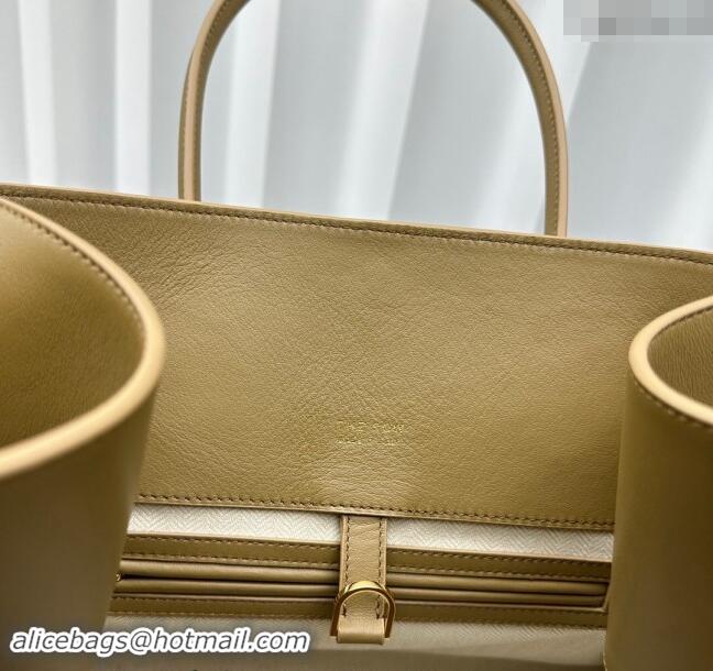 Good Taste The Row Margaux 17 Large Tote Bag in Smooth Leather 1831 Olive Green 2024