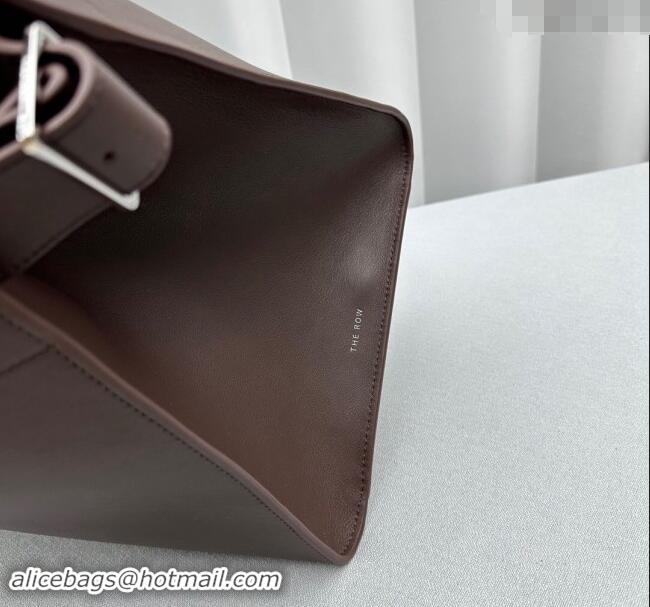 New Design The Row Margaux 17 Large Tote Bag in Smooth Leather 1831 Chocolate 2024