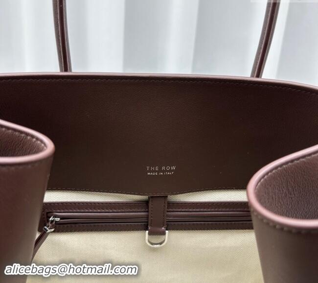 New Design The Row Margaux 17 Large Tote Bag in Smooth Leather 1831 Chocolate 2024