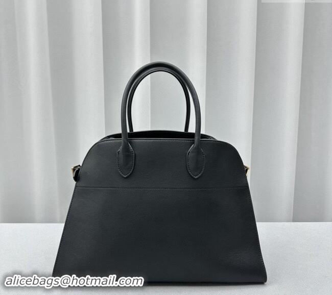 Well Crafted The Row Margaux 17 Large Tote Bag in Smooth Leather 1831 Black 2024