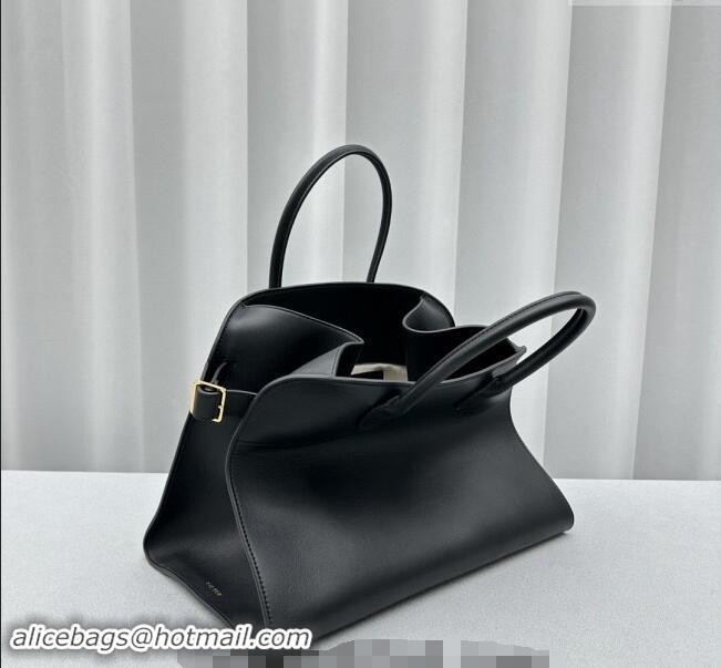 Well Crafted The Row Margaux 17 Large Tote Bag in Smooth Leather 1831 Black 2024