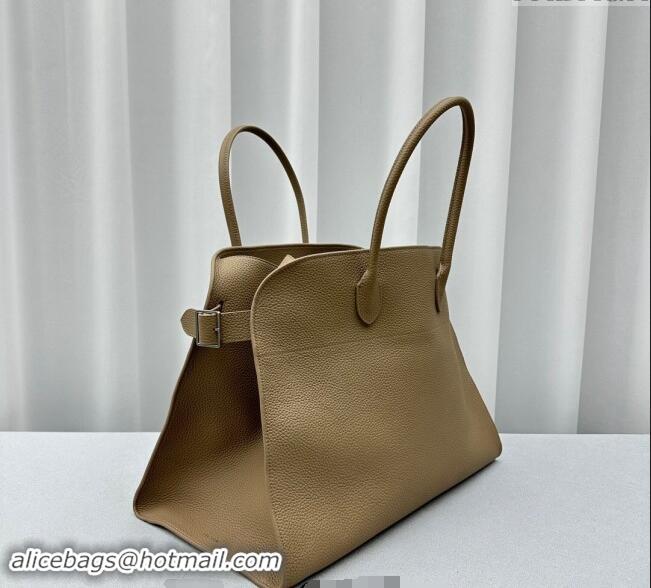 Good Product The Row Margaux 15 Medium Tote Bag in Lichee-Grained Leather 1831 Beige 2024