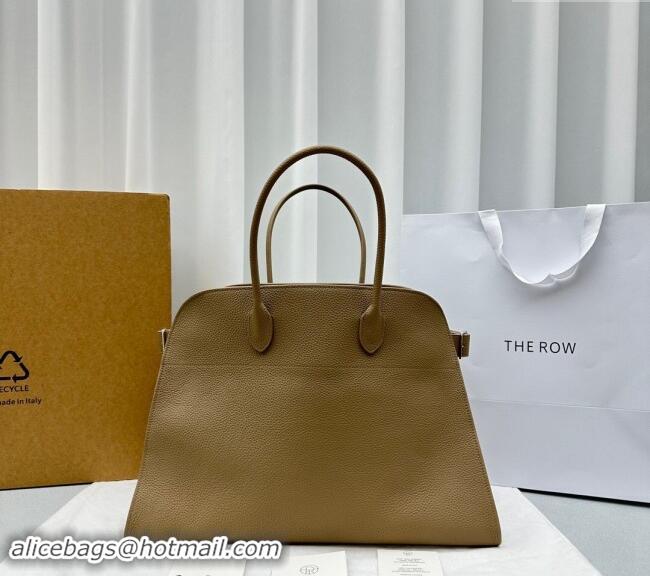 Good Product The Row Margaux 15 Medium Tote Bag in Lichee-Grained Leather 1831 Beige 2024