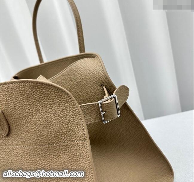 Good Product The Row Margaux 15 Medium Tote Bag in Lichee-Grained Leather 1831 Beige 2024