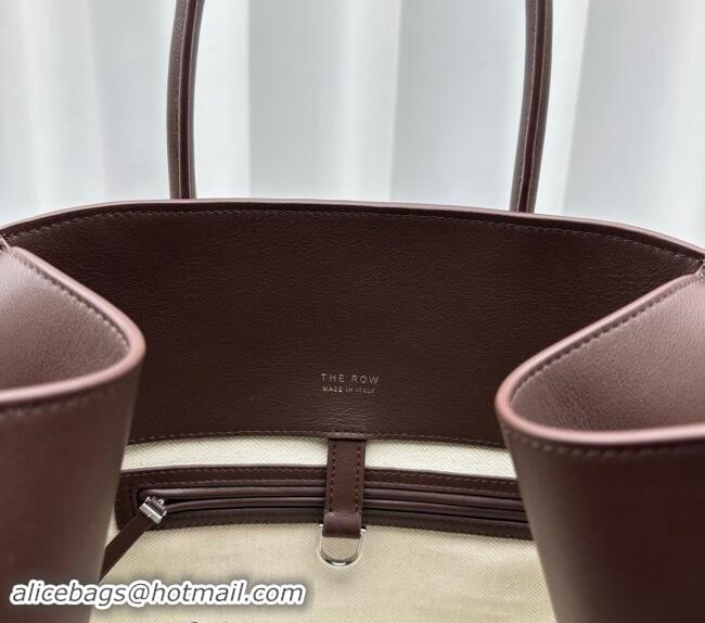 Well Crafted The Row Margaux 15 Medium Tote Bag in Smooth Leather 1831 Chocolate 2024