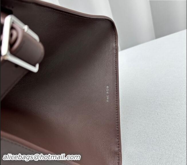 Well Crafted The Row Margaux 15 Medium Tote Bag in Smooth Leather 1831 Chocolate 2024