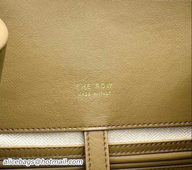 Big Discount The Row Margaux 15 Medium Tote Bag in Smooth Leather 1831 Olive Green 2024