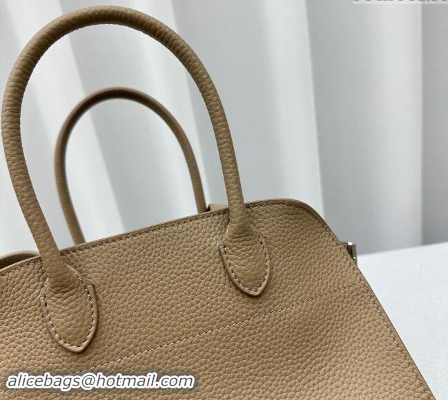 Grade Design The Row Margaux 10 Small Tote Bag in Lichee-Grained Leather 1831 Beige 2024