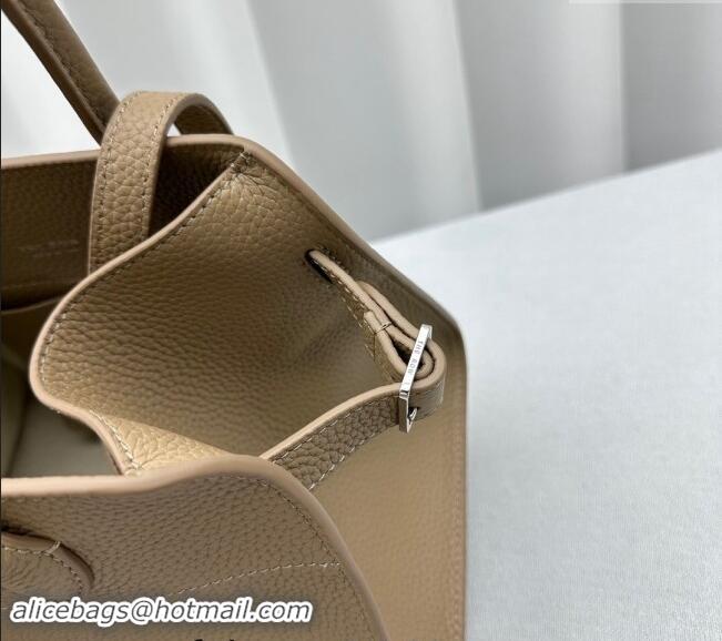 Grade Design The Row Margaux 10 Small Tote Bag in Lichee-Grained Leather 1831 Beige 2024