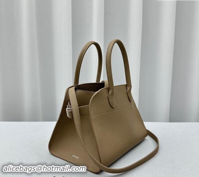 Grade Design The Row Margaux 10 Small Tote Bag in Lichee-Grained Leather 1831 Beige 2024