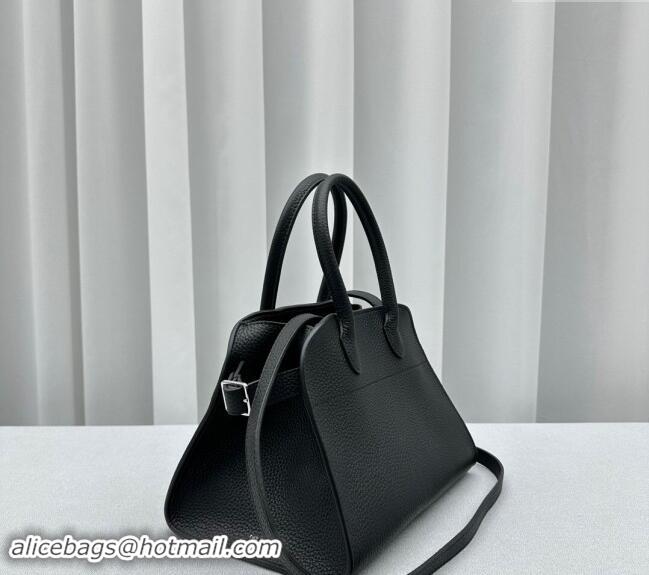 Promotional The Row Margaux 10 Small Tote Bag in Lichee-Grained Leather 1831 Black 2024