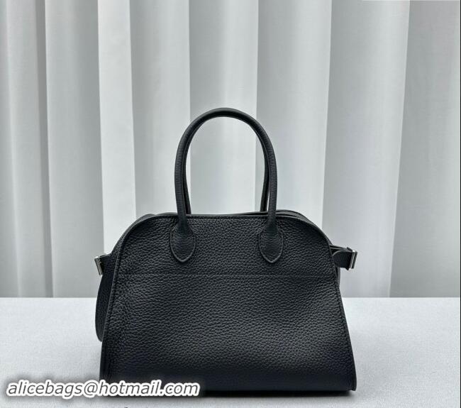 Promotional The Row Margaux 10 Small Tote Bag in Lichee-Grained Leather 1831 Black 2024