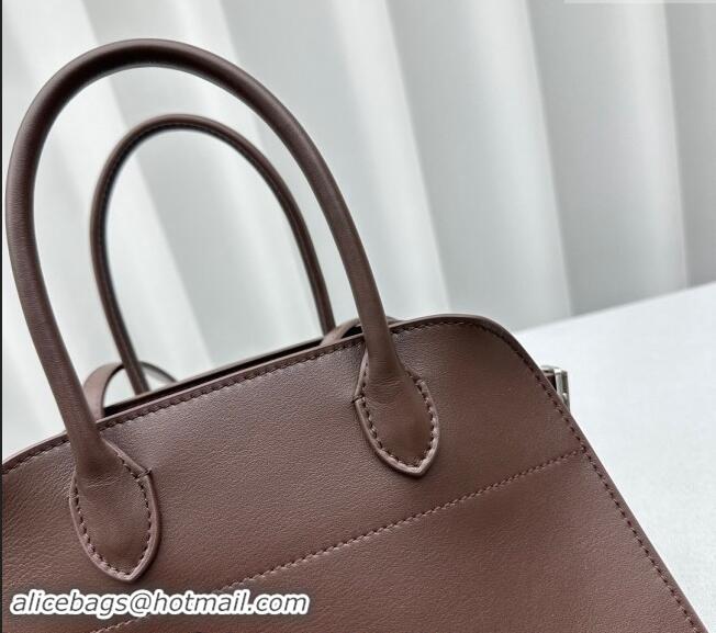 Classic Specials The Row Margaux 10 Small Tote Bag in Smooth Leather 1831 Chocolate 2024