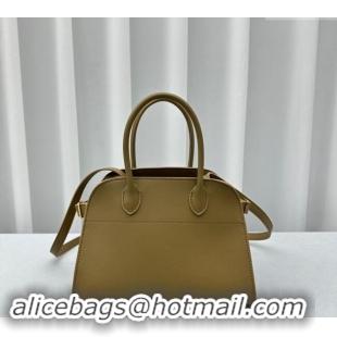 Youthful The Row Margaux 10 Small Tote Bag in Smooth Leather 1831 Olive Green 2024