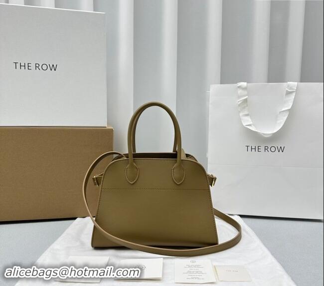 Youthful The Row Margaux 10 Small Tote Bag in Smooth Leather 1831 Olive Green 2024