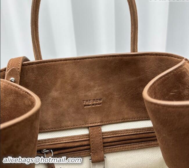 Original Cheap The Row Margaux 12 Tote Bag in Suede 1833 Caramel Brown 2024