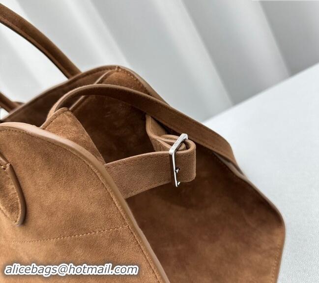 Original Cheap The Row Margaux 12 Tote Bag in Suede 1833 Caramel Brown 2024