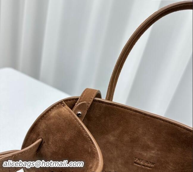 Original Cheap The Row Margaux 12 Tote Bag in Suede 1833 Caramel Brown 2024