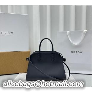 New Release Creation The Row Margaux 12 Tote Bag in Smooth Leather 1833 Navy Blue 2024