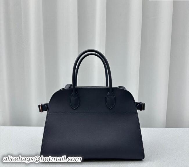 New Release Creation The Row Margaux 12 Tote Bag in Smooth Leather 1833 Navy Blue 2024