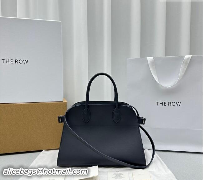 New Release Creation The Row Margaux 12 Tote Bag in Smooth Leather 1833 Navy Blue 2024