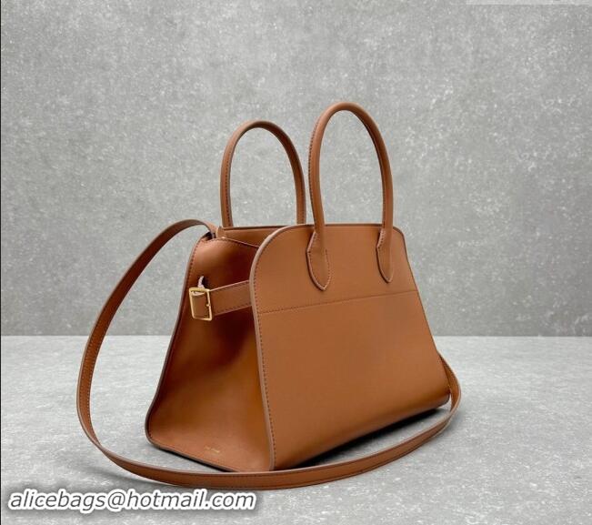 Pretty Style The Row Margaux 12 Tote Bag in Smooth Leather 1833 Brown 2024